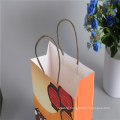 White Kraft Paper Shopping Bags with Custom Pattern